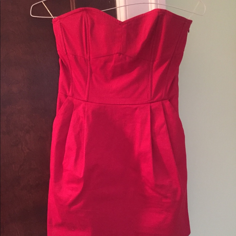 Red mini dress
